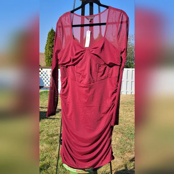 🆕️ No Boundaries Long Sleeved Corset Mini Dress NWT - Picture 4 of 16